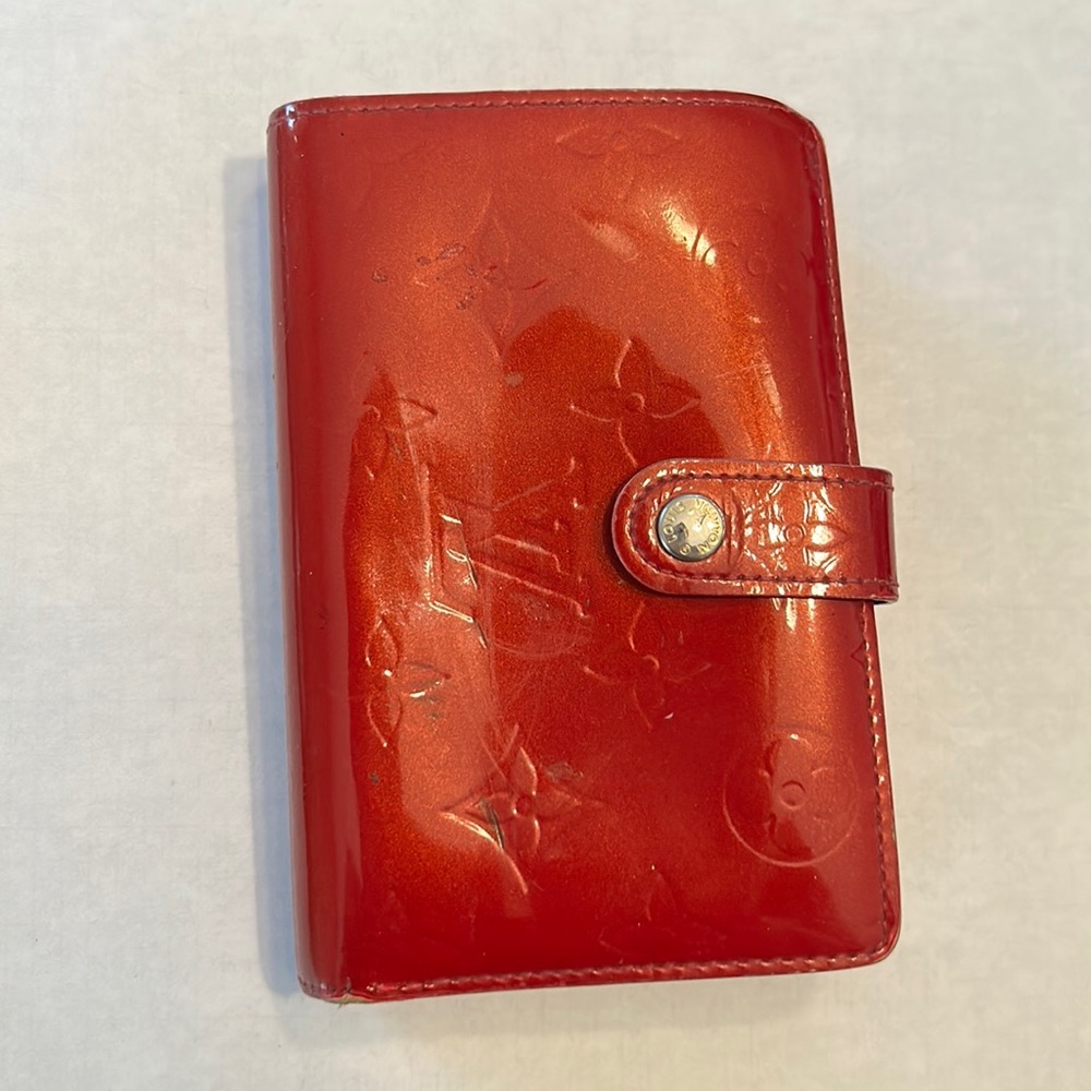 Louis Vuitton Red Vernis Compact Wallet